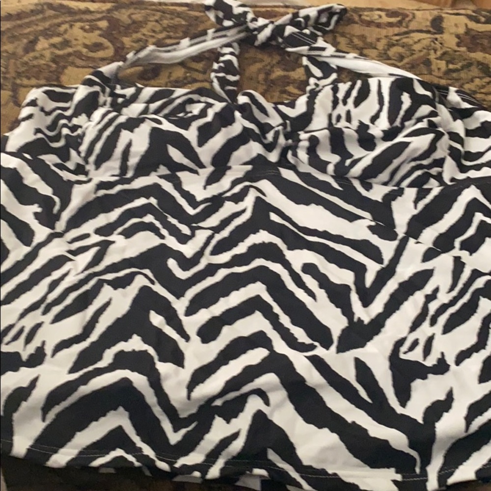Plus sz tank-kini zebra print size 2x-Catalina